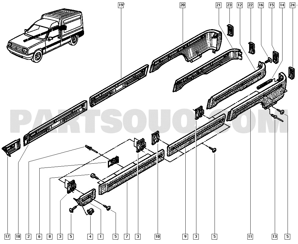 PartSouq Renault Express yan çıta katalog şeması